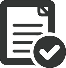 Approved Paper Icon With Check Mark Circle on Transparent Background