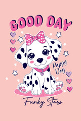 good day latter and bear cartoon design