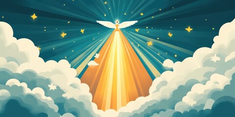 Divine Scene of Heavenly Asension Day in Celestial Atmosphere