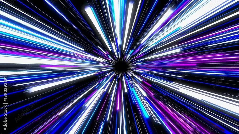 Canvas Prints colorful glowing lines create a mesmerizing visual effect, converging towards a central black hole o