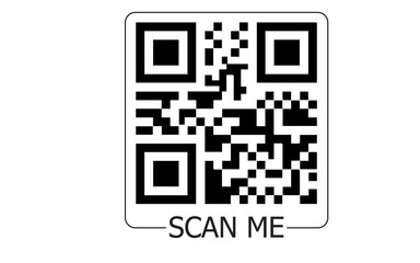 Qr Code Scan Me Label Barcode On Transparent Background, vector QR code image, png QR code image