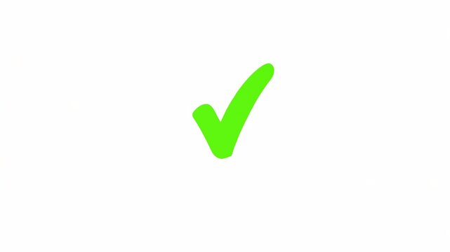 Green checkmark icon with smooth edges, flat graphic style, isolated on white background, symbolizing approval, success, or correctness