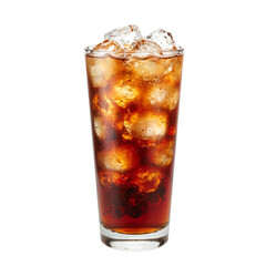 Refreshing Ice Tea Glass with Ice Cubes Full of Sweetness High Quality Isolated Photo