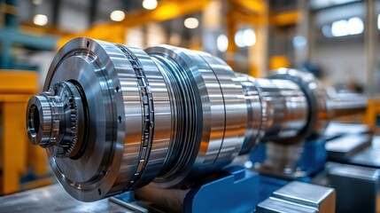 Obraz premium Precision machined industrial shaft assembly