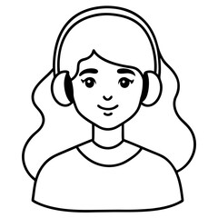 Obraz premium Girl with head phone