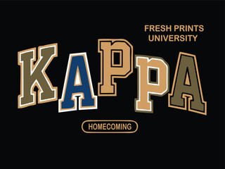 Fresh prints university KAPPA Latter Vector design