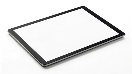 Modern Tablet with Blank White Screen on White Surface