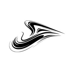 Abstract Black Swirl Design on Light Grey Background