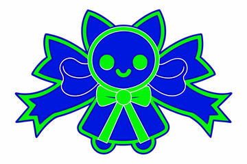 abstract green background with blue ribbon