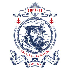 Nautical captain illustration
