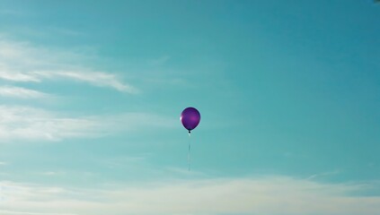 Fototapeta premium Purple balloon in the sky
