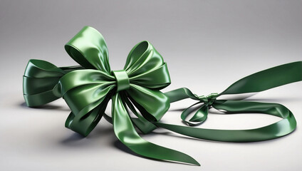 Green Ribbon and Bow - A Decorative Element for Gifts and Celebrations