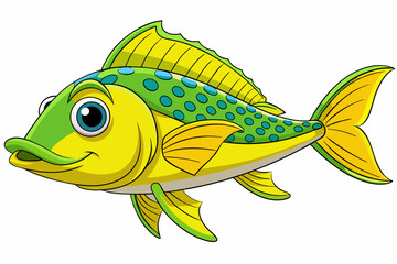 vector illustration of a cartoon fish
