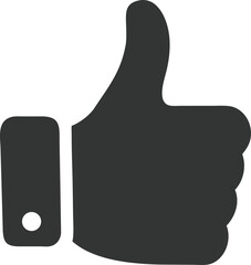 Simple Flat Thumbs Up Icon Design with Transparent Background Approval Symbol