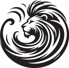Lion Motion Face Logo Vector