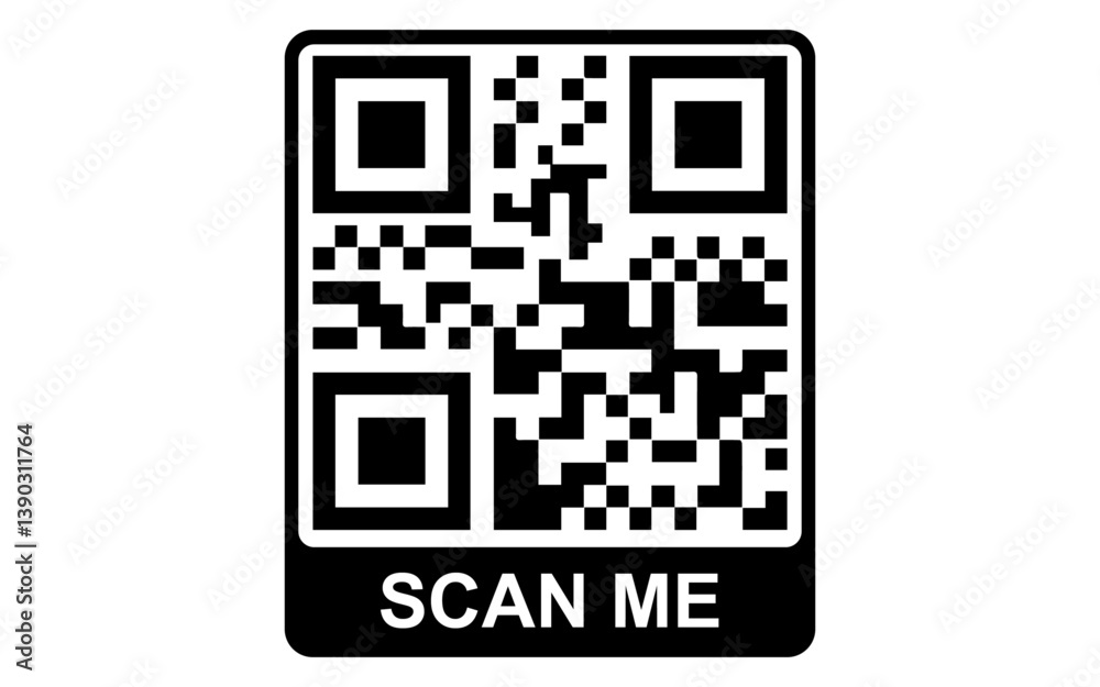 Fototapete qr code scan vector image, scan me qr code png image, qr code stock image, free qr code image