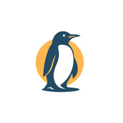 Abstract penguin flat vector template polar bird clipart free download