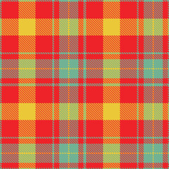 Contemporary Seamless Tartan featuring Deep pale teal and Highland cherry red Fabric Design