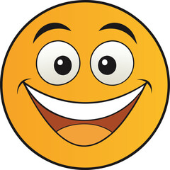 A bright yellow face with a huge open smile, showing teeth and radiating joy, excitement, or happiness—perfect for expressing pure positivity and cheerful vibes! 😊