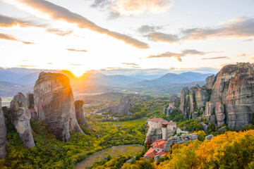 Summer Sunset on the Rocks of Meteora