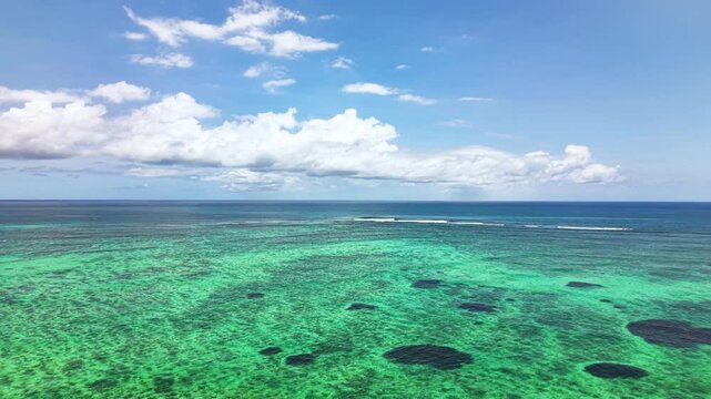 Nature Abstract Patterns in the Ocean Reef and Water Surface aerial view