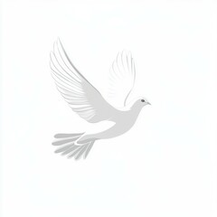 Obraz premium a white dove flying in the sky isolated on white background 
