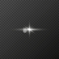 Shimmering glare on checkered background, shine, glow, bright, flash of light. Design isolated vector effect eps 10.