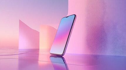 smartphone in a soft pastel environment with balanced lighting and a clean composition 