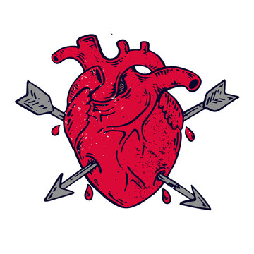 Die heart vintage image art