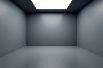 Obraz premium Modern 3D gray studio room with sleek lighting, modern, room