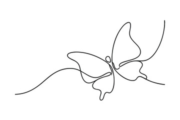 Elegant Butterfly Continuous Line Art Illustration For Minimalist Design Projects