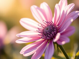 Close up of pink chrysanthemum flower in the garden