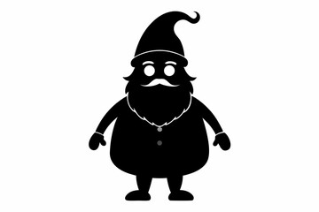 christmas santa sihouette black vector