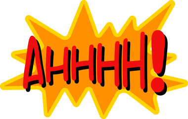 Ahhh Expression Exclamation Pop Art Illustration