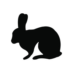 Rabbit Silhouette Clipart – Black Bunny PNG for Cricut & Crafts