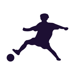 Soccer Silhouette -  Football Player Kicking Ball Vector

