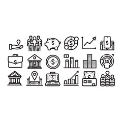 set of business icons