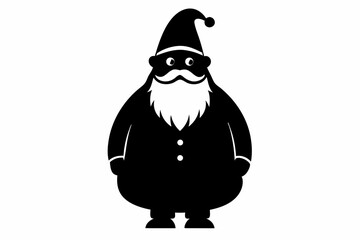 christmas santa sihouette black vector