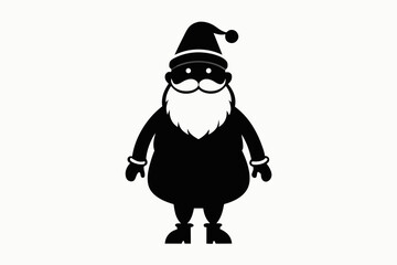christmas santa sihouette black vector