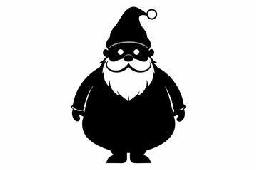 christmas santa sihouette black vector