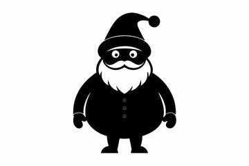 christmas santa sihouette black vector