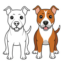 Strong and loyal, the pit bull dog is muscular with a broad head, short coat, and a loving, protective nature—great as a companion and family pet.