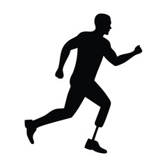 Disabled Athlete with Prosthetic Leg Vector Illustration Motivational Sports Amputee Design