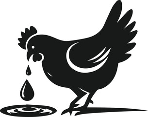 Black silhouette of a hen vector