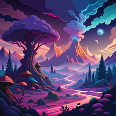 night landscape with castle