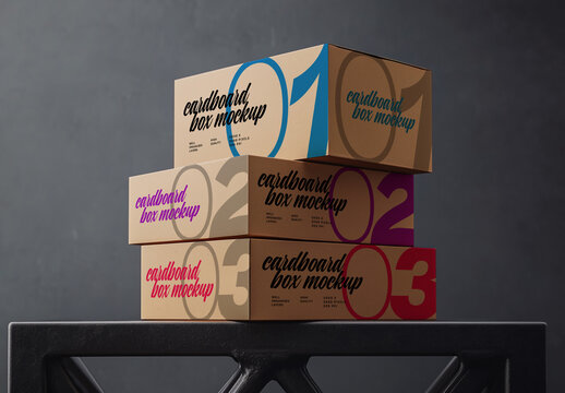 Cardboard Box Mockup for Vehicle Branding and Fleet Design