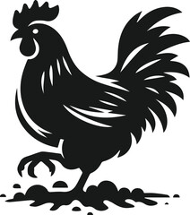 Black silhouette of a hen vector