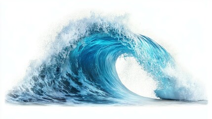 Fototapeta premium blue water wave isolated on white background 