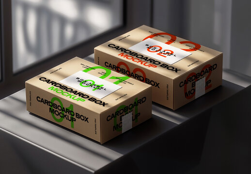 Cardboard Box Mockup for Vehicle Branding and Fleet Design