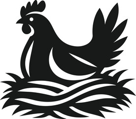 Black silhouette of a hen vector